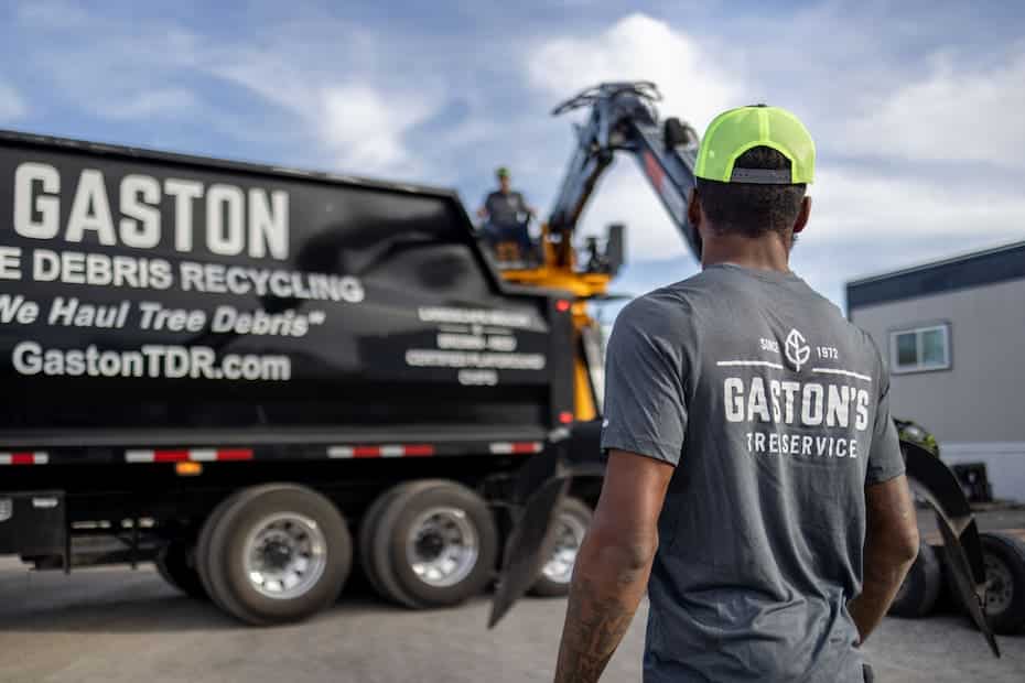 Gaston tree debris recycling employee